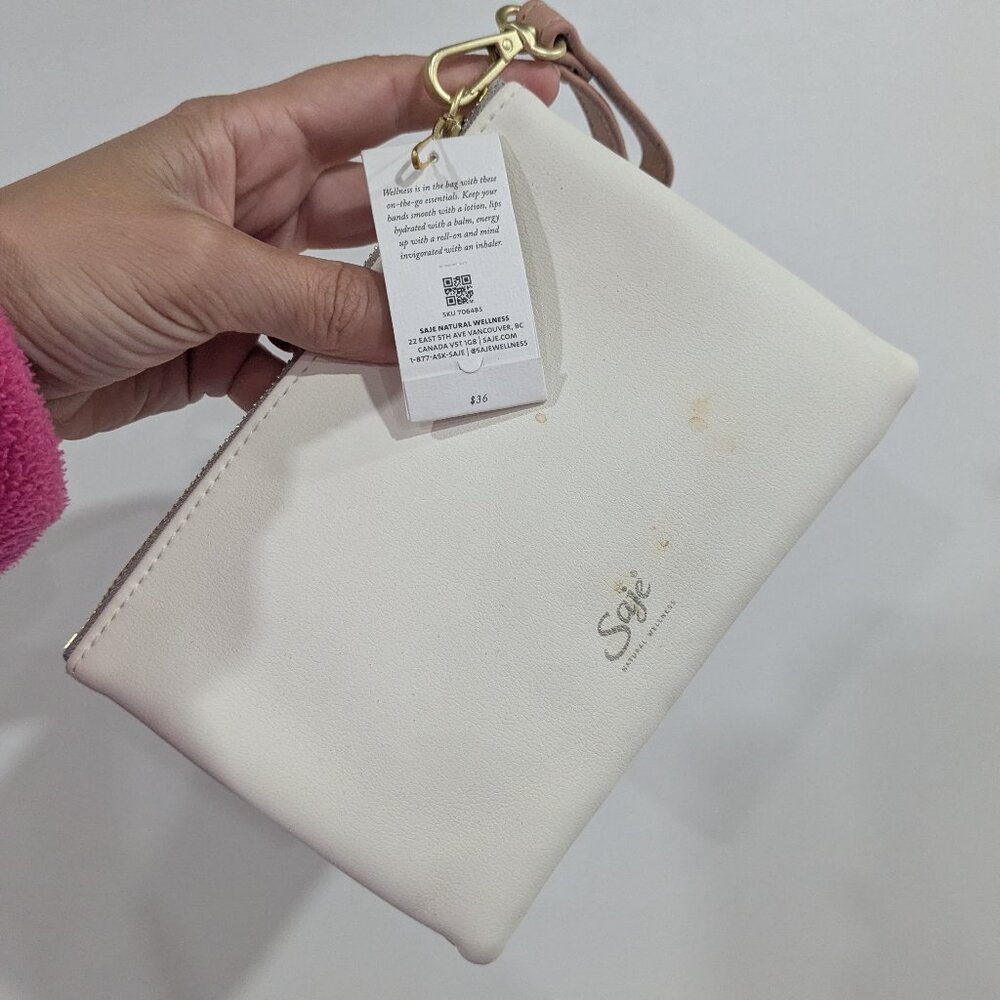*3/$10* BNWT Saje Pleather Pouch Pink White